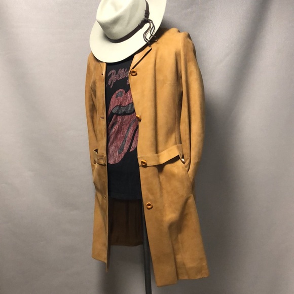 Vintage Leather Trench Coat By LedaSpain SzS-MP - Picture 2 of 12